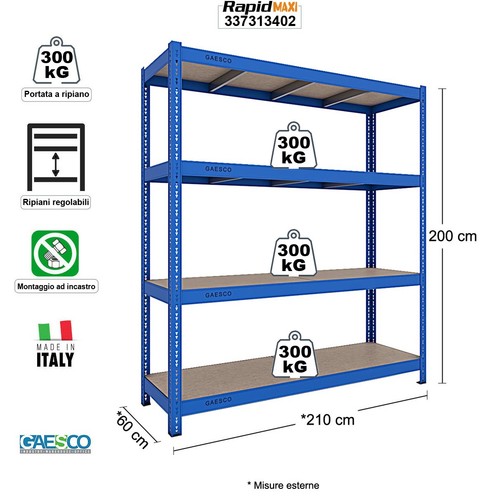 Scaffalatura metallo per