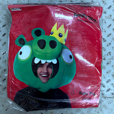 Costume Rovio Halloween uccellini arrabbiati maschera adulto re maiale peluche viso NUOVO RARO VINTAGE