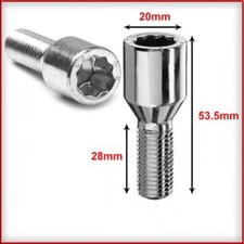 Kit 10 pezzi Bulloni Stellari con Chiave stellare 12x1,25 Testa da stretta 20mm