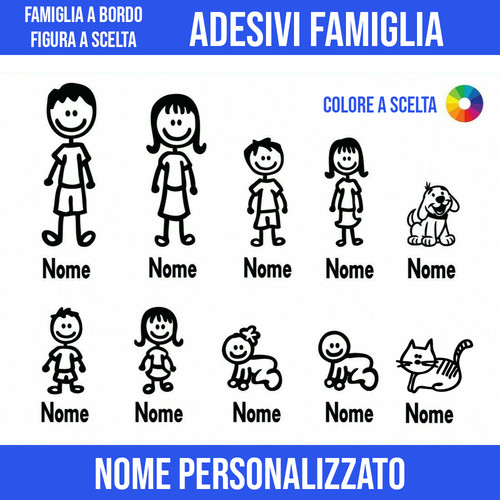Adesivi famiglia per auto con - adesivi,