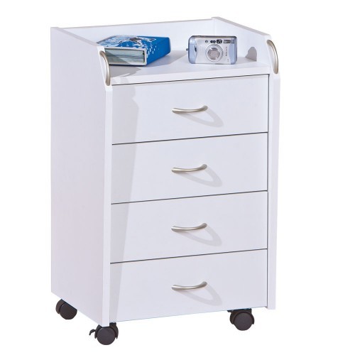 Cassettiera cassetti bianco - cassettiera, 4