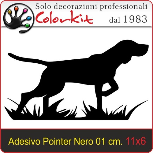 Adesivo cane pointer nero - pointer,