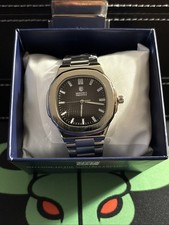 orologio montrese prestige mpw-0111 quadrante nero cinturino acciaio argento collegamenti completi nuovo