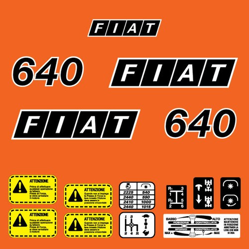Fiat 640 adesivi kit - adesivi,