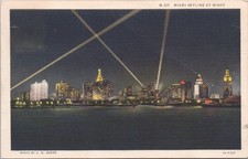 Linen Postcard Miami Skyline