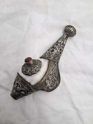 Antique tibetan silver mounted - antique,