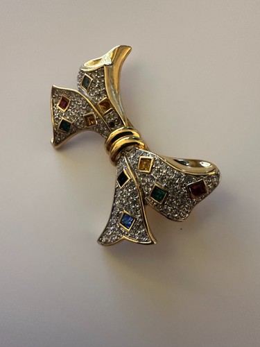 Swarovski spilla fiocco