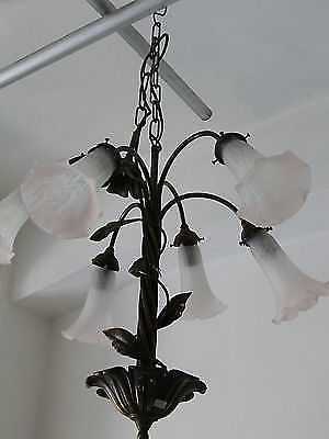 Lampadario liberty ottone - lampadario,