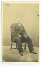 D72-Cdv Albumin Carte de Visite Man beard chair cap jacket ph Rossi Milano