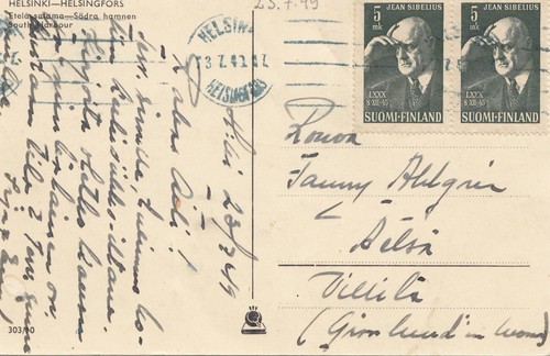 Finlandia 1949 cartolina - finlandia:,