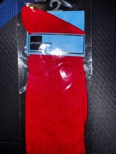 Calze uomo Vittorio Farina nylon trasparente. ROSSO a costine taglia 10-13 US nuovo in confezione