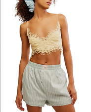 Top Free People Asteria Bralette intimamente pull-on con cinghie ritagli floreali nuovo L