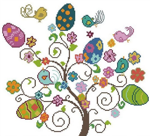 Schema punto croce albero - croce,