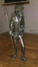 STATUETTA SCULTURA PASTORE IN SIMIL BRONZO
