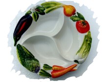 ANTIPASTIERA GRANDE IN CERAMICA DI BASSANO -COD.CER61-DECORATO A MANO DI VERDURE