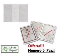 3 Custodia per Carta d'identità trasparente originale Favorit Made in Italy!