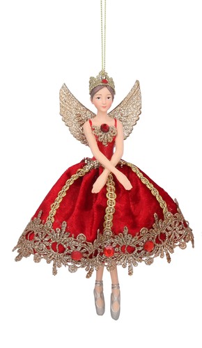 Fata rossa decorazione albero - fata,