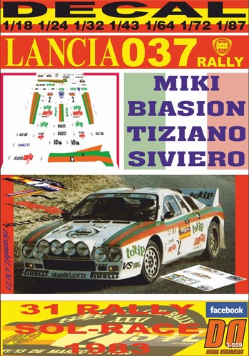 Decal lancia 037 - decal, rally