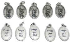 MEDAGLIETTA MEDAGLIA DI SAN MICHELE ARCANGELO 2 CM CON ANELLO ARGENTO X 10 PEZZI
