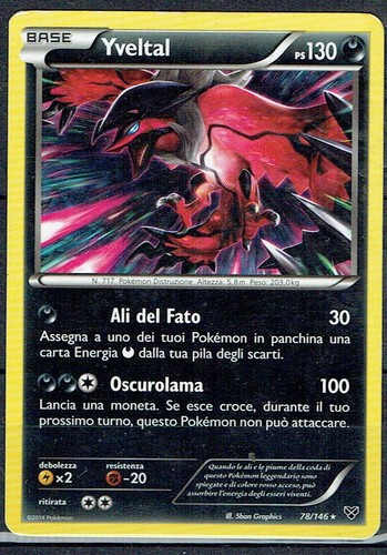 Carta pokemon yveltal 146 - pokemon,