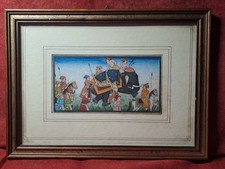 Quadro Antico. Arte Asiatica, pittura su pietra;cornice 21x29; dipinto cm 8,5x16