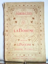 PUCCINI - La Bohème Libretto d'opera, Illica - Giacosa, Boheme Edizione Ricordi