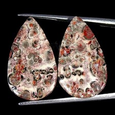 Coppia Di Cabochon In Giada