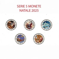 2 EURO - NATALE 2025 COLORATO - SERIE 5 MONETE - SUBITO DISPONIBILE!!!