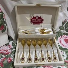 Royal Albert Old Country Roses 6 Tea Spoons Butter Knife And Jam Spoon Boxed ❤️