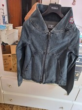 giubbotto jeans Fornarina vintage con ricamo e scollo a barchetta taglia S