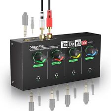 Amplificatore per Cuffie a 4 canali Jack da 3,5 mm/6,35 mm/RCA, Mixer per Cuffie