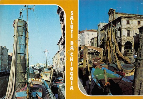 Cartolina chioggia vedute - chioggia, e