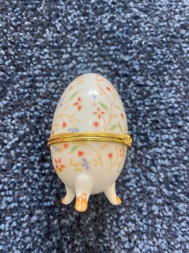 Vintage porcelain egg trinket - vintage,