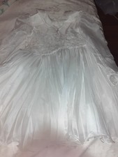 Vestito Abito Prima Comunione taglia 10 anni Con Corona Pizzo Perle Tulle