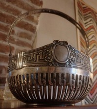 ANTICO CESTINO-ARGENTO 800- WTB (WILHELM BINDER) -ART NOUVEAU-GERMANIA-XIX Sec