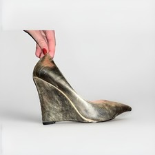 Scarpe donna oro tacco alto