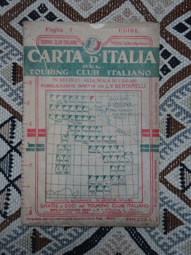 Udine carta italia 1913 - udine,