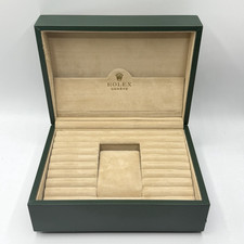 Cassa scatola orologio ROLEX ORIGINALE 8x6x3,5" pelle verde vintage 70.00.02