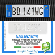 Targa Sostitutiva Auto Anteriore | Stampata in Rilievo in Alluminio Rifrangente