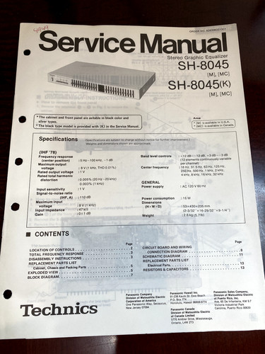 Technics 8045 8045k - technics, sh-8045
