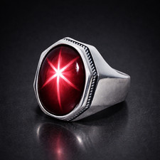 Anello con zaffiro stella