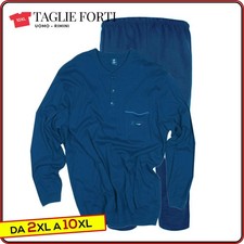 pigiama uomo TAGLIE FORTI serafino cotone leggero completo da 2XL a 10XL Maxfort