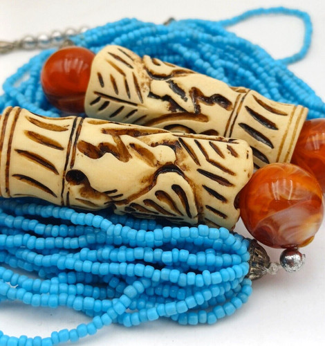 Collana lunga etnica - lunga, con