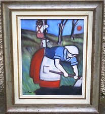 LUCA CELANO (MATERA - LUCANIA) -GENTE DEL SUD - VECCHIO QUADRO DIPINTO OLIO TELA