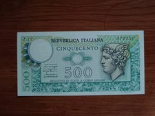 Bellissima Banconota Da 500;Lire Repubblica Italiana Mercurio In FDS