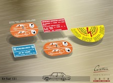 KIT ADESIVI VANO MOTORE e VETRI FIAT 131 - anche Racing | 5 adesivi