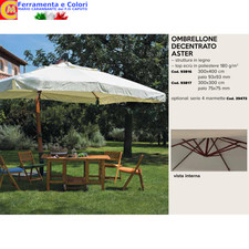 OMBRELLONE DA GIARDINO 3x3 3x4 Decentrato Legno 8 Stecche Palo 75-93mm Top Ecr?