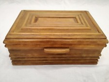 Scatola legno chiaro cordonata anni '50 wooden vintage box