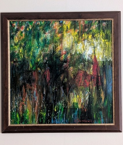 Quadro olio astratto chiesa