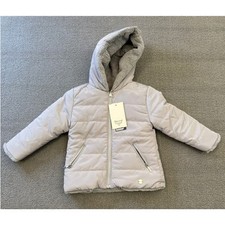 Giacca imbottita pelliccia sintetica reversibile Mayoral casual bambino taglia 2 grigio perla